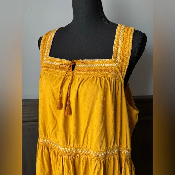 Old Navy Yellow Midi Dress boho vibes XXL - Picture 2 of 8
